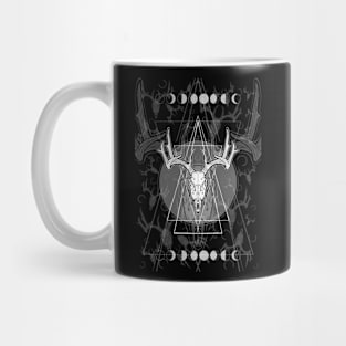 Deer Skull Pattern - Halloween, valentine Horror, Creepy Design Sticker Mug